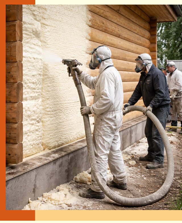 Утепление дома из бруса пенополиуретаном в Светлограде