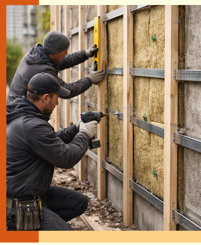 Монтаж обрешетки под утепление зданий и квартир в Светлограде